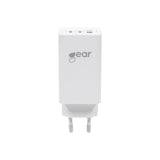 Gear Lader Gan 220 V 2x Usb C + 1x Usb A Pd 45 W + 18 W + 3 A (Total 65 W) Hvid
