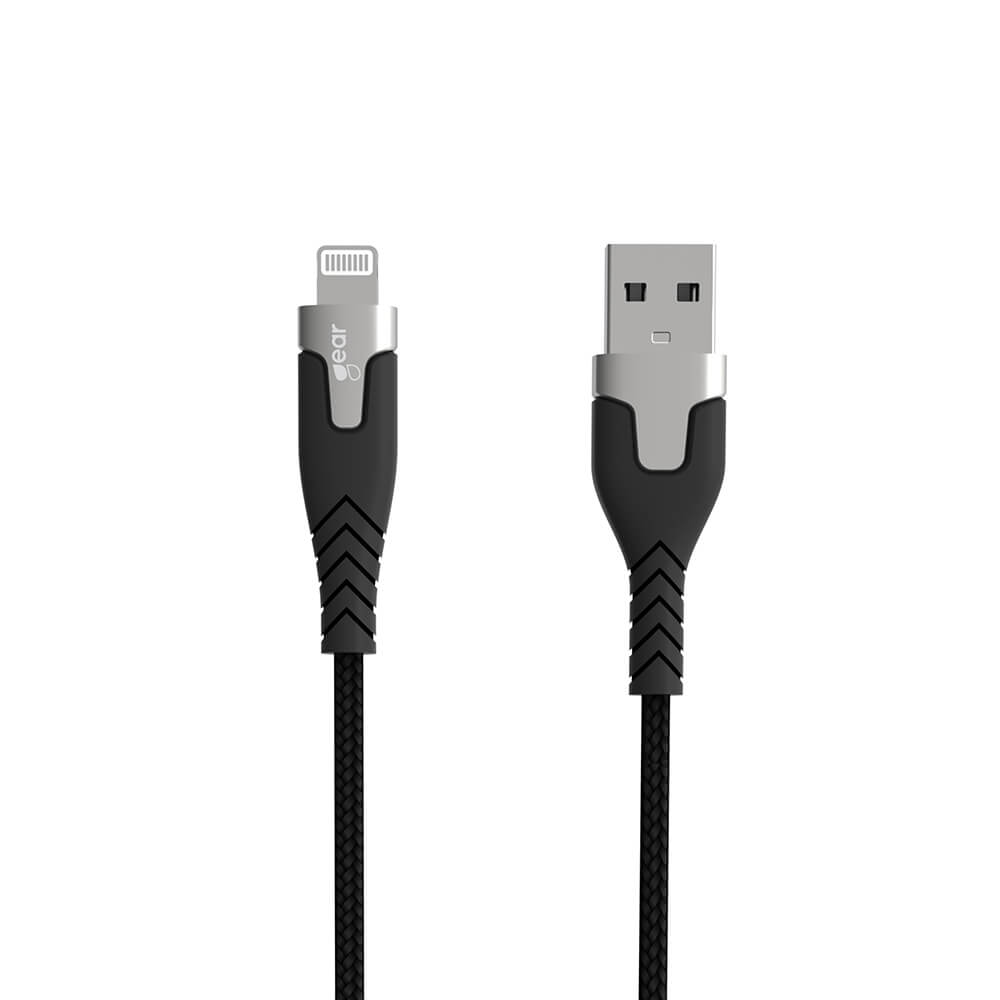 Gear Ladekabel Pro Usb A Til Lightning C89 1.5m Sort Kevlarkabel M/Metalkobling