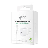 Gear Charger 220 V 1x Usb C + 1x Usb A Pd/Pps 25 W + 18 W Qc White