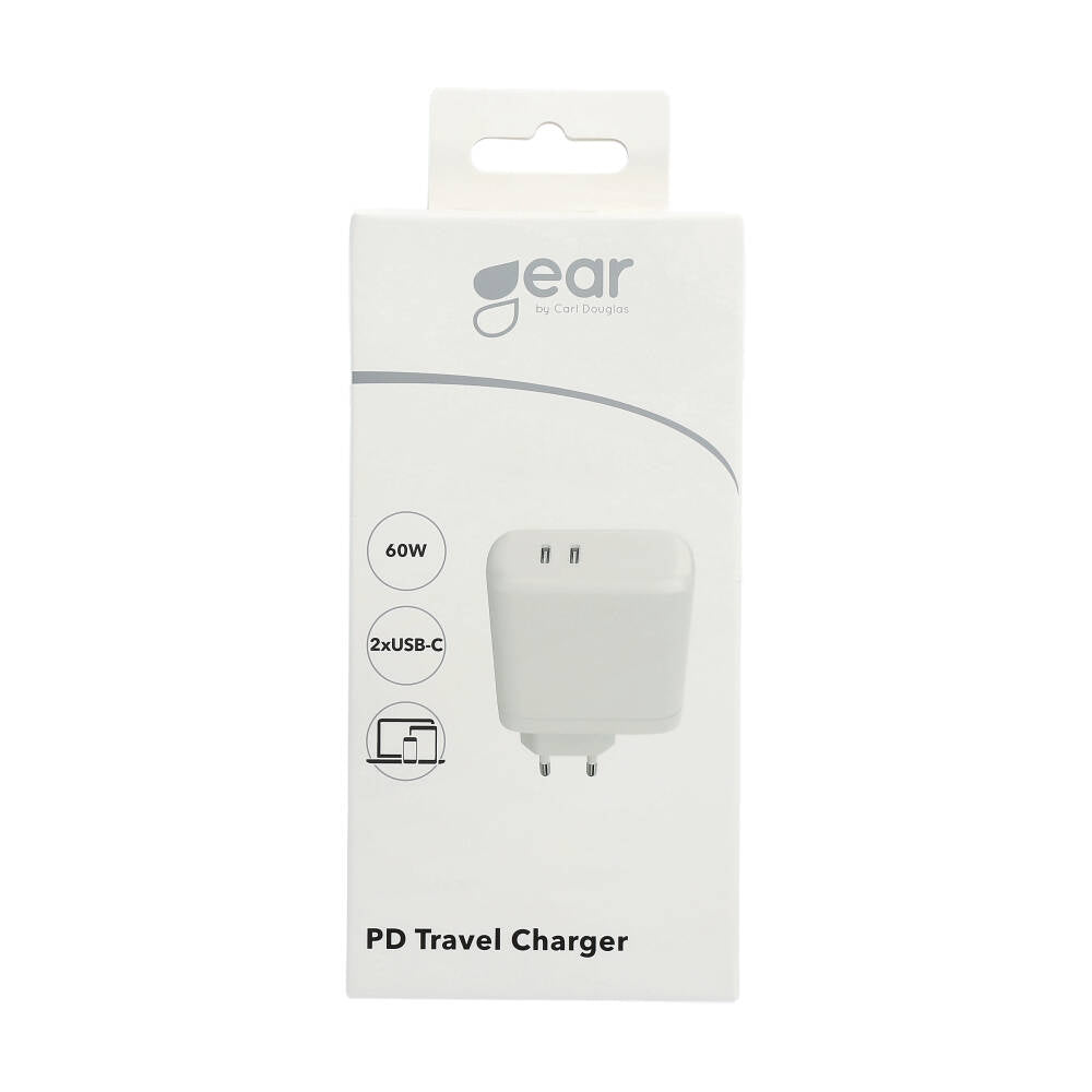Gear Charger 220 V 2x Usb C White Pd 60 W (Pd 30 W+Pd30 W)