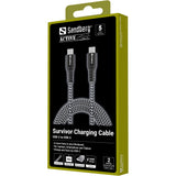 Sandberg 441-67 USB-kabel USB 2.0 2 m USB C 100 W Sort, Hvid