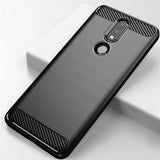 Carbon Case Flexible Cover TPU Case til Nokia 2.4 sort