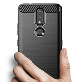 Carbon Case Flexible Cover TPU Case til Nokia 2.4 sort