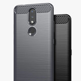 Carbon Case Flexible Cover TPU Case til Nokia 2.4 sort