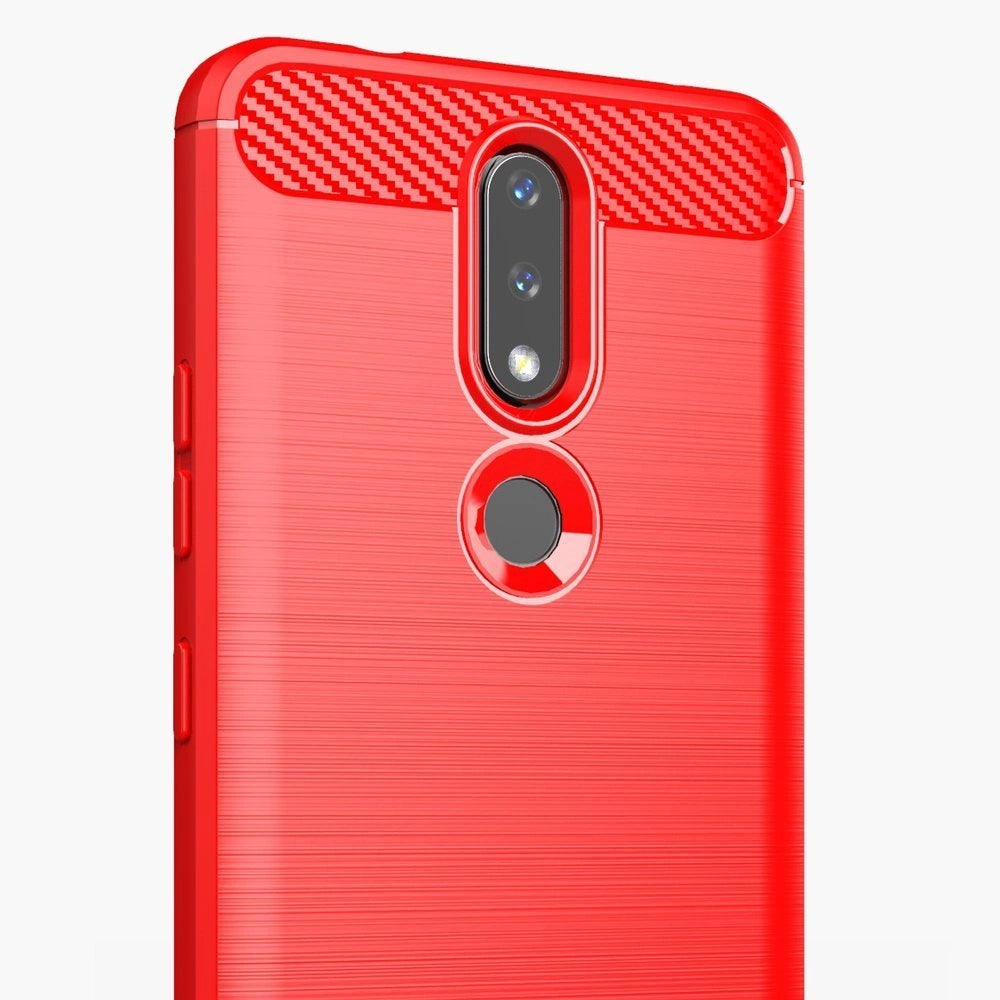 Carbon Case Flexible Cover TPU Case til Nokia 2.4 sort