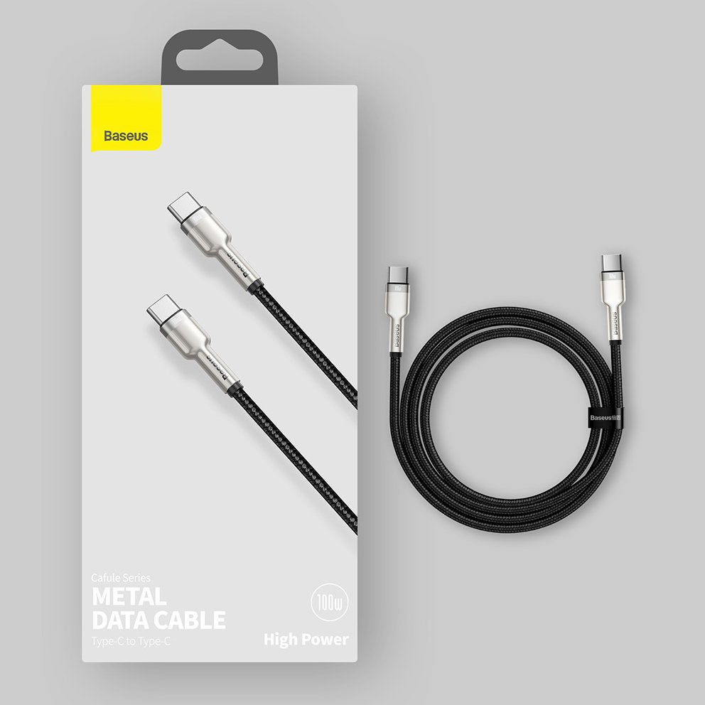 Baseus Cafule Series Metal Data USB-C / USB-C PD QC SCP 100W 5A 2 m kabel - sort