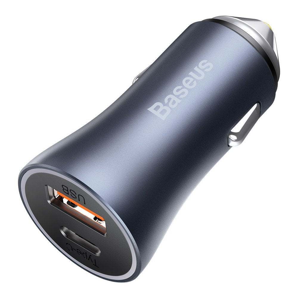Baseus Golden Contactor Pro hurtigbiloplader USB Type C / USB 40 W Power Delivery 3.0 Hurtig opladning 4 + SCP FCP AFC grå (CCJD-0G)