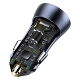 Baseus Golden Contactor Pro hurtigbiloplader USB Type C / USB 40 W Power Delivery 3.0 Hurtig opladning 4 + SCP FCP AFC grå (CCJD-0G)