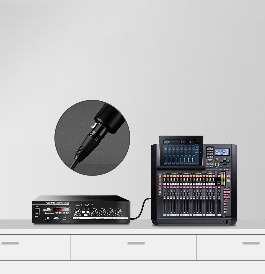 Ugreen AV130 66717 audio XLR (kvindelig) - XLR (mandlig) kabel til mikrofon / forstærker 2m - sort