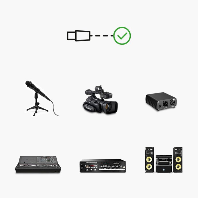 Ugreen AV130 66717 audio XLR (kvindelig) - XLR (mandlig) kabel til mikrofon / forstærker 2m - sort