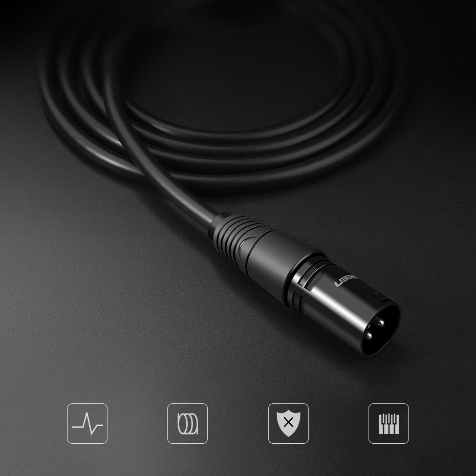 Ugreen AV130 66717 audio XLR (kvindelig) - XLR (mandlig) kabel til mikrofon / forstærker 2m - sort