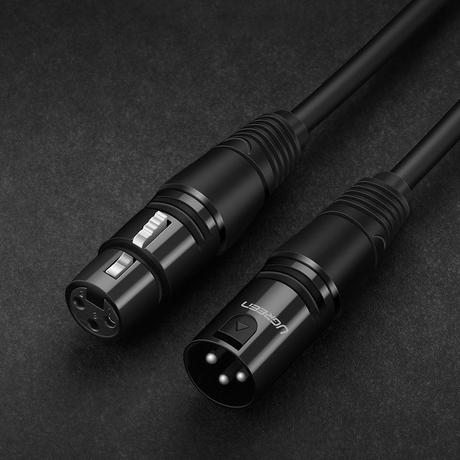 Ugreen AV130 66717 audio XLR (kvindelig) - XLR (mandlig) kabel til mikrofon / forstærker 2m - sort