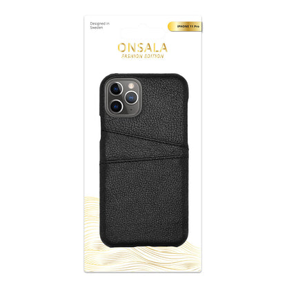 ONSALA COLLECTION Mobil Cover Læder Sort iPhone 11 PRO med Kortrum