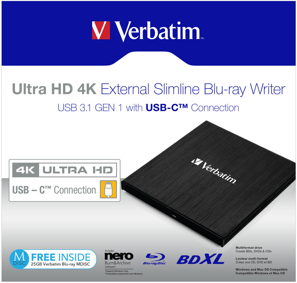 Verbatim 43888 optisk diskdrev Blu-Ray DVD Combo Sort