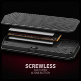 Axagon EEM2-GAM, USB-C 10Gbps - NVMe & SATA SSD GAME M.2 box, bezšroubkový SSD kabinet Sort