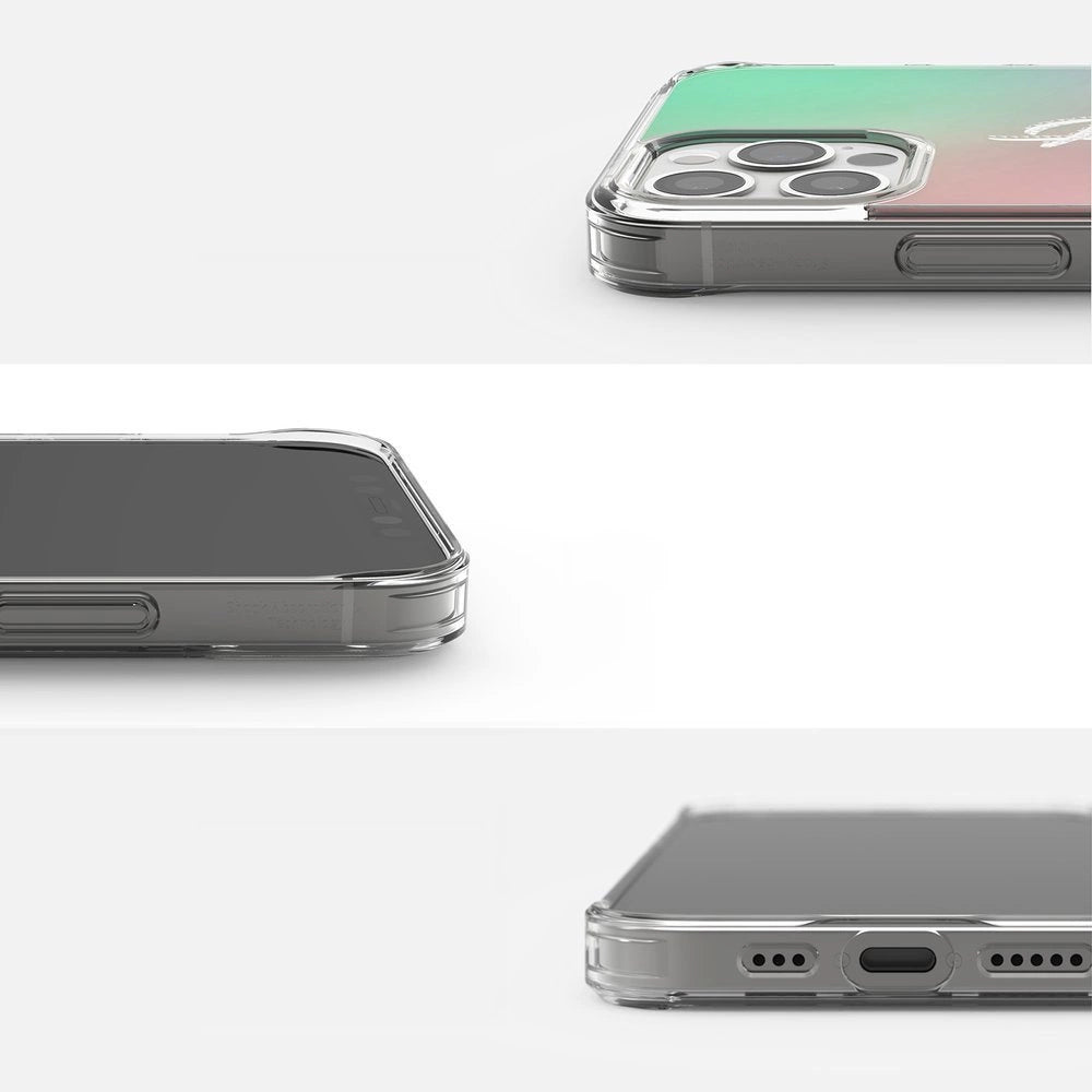 Ringke Fusion Design PC Case med TPU Bumper til iPhone 12 Pro Max lyserød-grøn (GNAP0028)