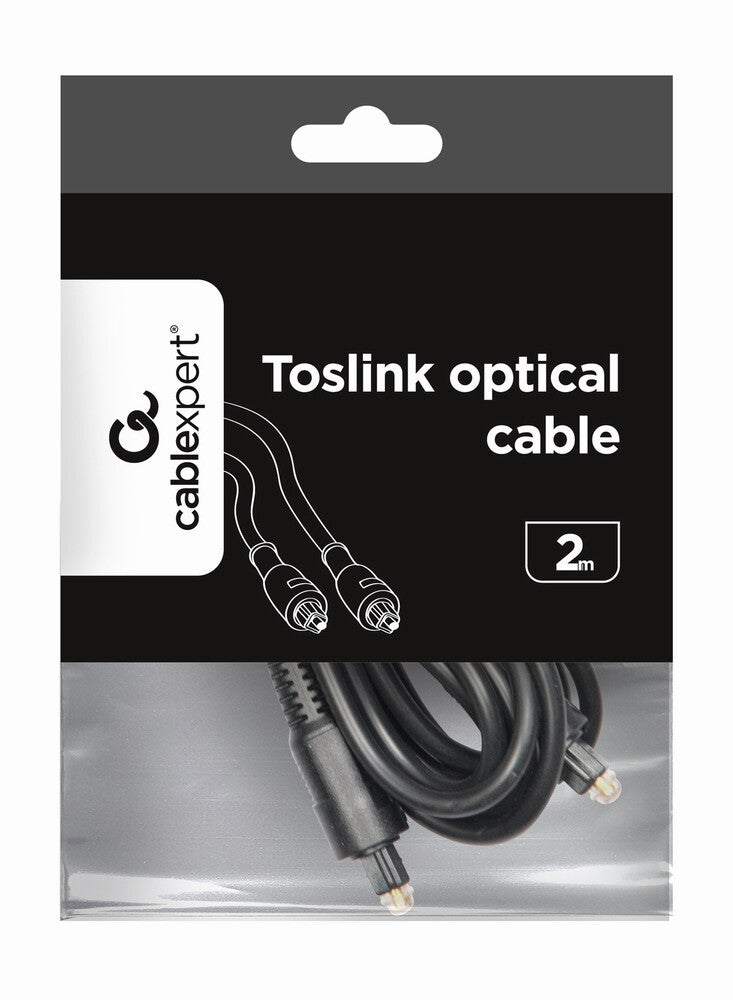 Gembird Toslink, 2m lydkabel Sort