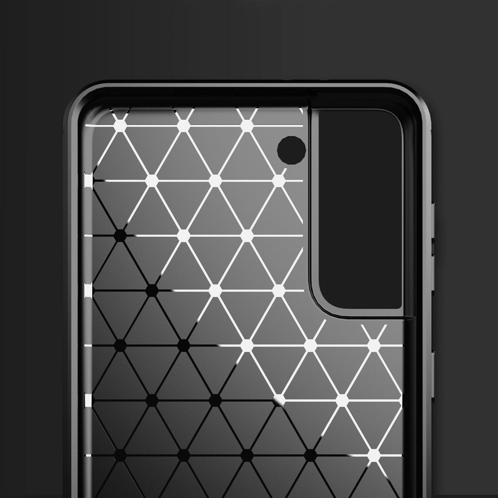 Carbon Case Flexible Cover TPU Case til Samsung Galaxy S21+ 5G (S21 Plus 5G) sort