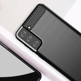 Carbon Case Flexible Cover TPU Case til Samsung Galaxy S21+ 5G (S21 Plus 5G) sort