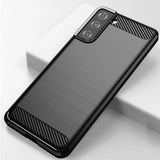 Carbon Case Flexible Cover TPU Case til Samsung Galaxy S21+ 5G (S21 Plus 5G) sort