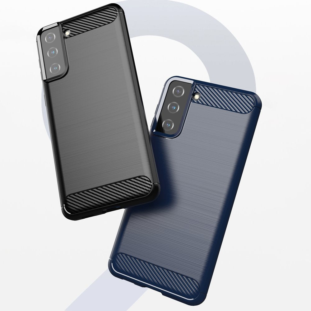 Carbon Case Flexible Cover TPU Case til Samsung Galaxy S21+ 5G (S21 Plus 5G) sort