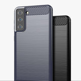 Carbon Case Flexible Cover TPU Case til Samsung Galaxy S21+ 5G (S21 Plus 5G) blå