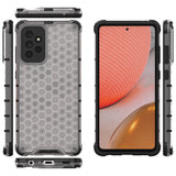 Honeycomb Case rustning med TPU Bumper til Samsung Galaxy A72 4G gennemsigtig