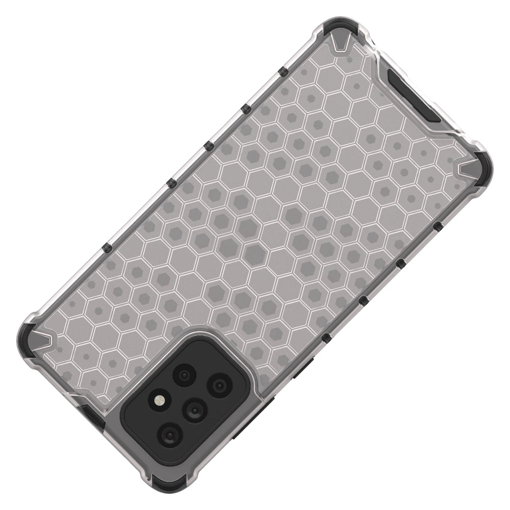 Honeycomb Case rustning med TPU Bumper til Samsung Galaxy A72 4G gennemsigtig