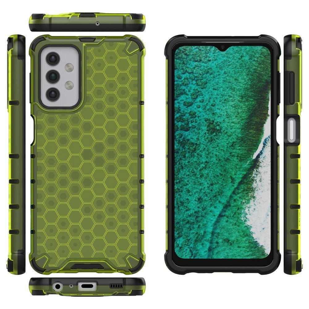 Honeycomb Case rustning med TPU Bumper til Samsung Galaxy A32 5G grøn