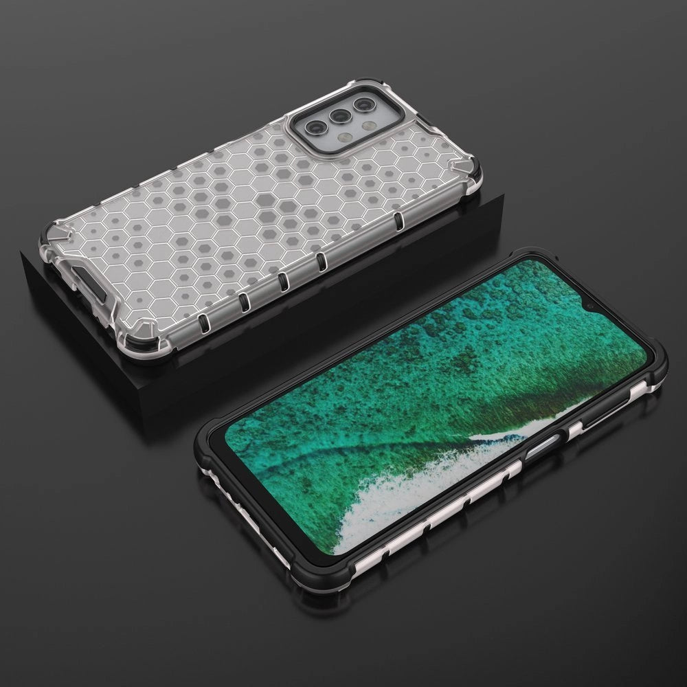 Honeycomb Case rustning med TPU Bumper til Samsung Galaxy A32 5G gennemsigtig