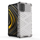 Honeycomb Case rustning med TPU Bumper til Xiaomi Poco M3 gennemsigtig