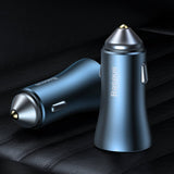 Baseus Golden Contactor Pro fast car charger USB Type C / USB 40 W Power Delivery 3.0 Quick Charge 4+ SCP FCP AFC + USB Type C cable - Lightning blue (TZCCJD-03)