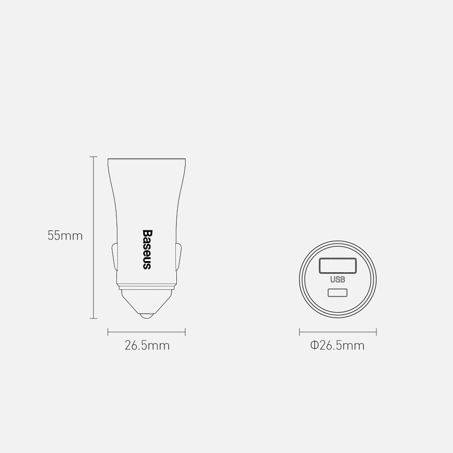 Baseus Golden Contactor Pro fast car charger USB Type C / USB 40 W Power Delivery 3.0 Quick Charge 4+ SCP FCP AFC + USB Type C cable - Lightning blue (TZCCJD-03)