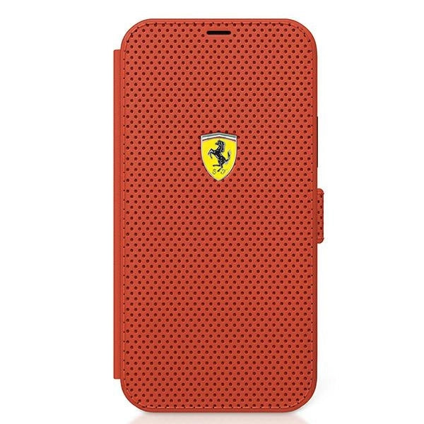 Ferrari FESPEFLBKP12SRE iPhone 12 mini 5.4" rød/rød bog på sporet perforeret