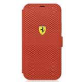 Ferrari FESPEFLBKP12SRE iPhone 12 mini 5.4" rød/rød bog på sporet perforeret