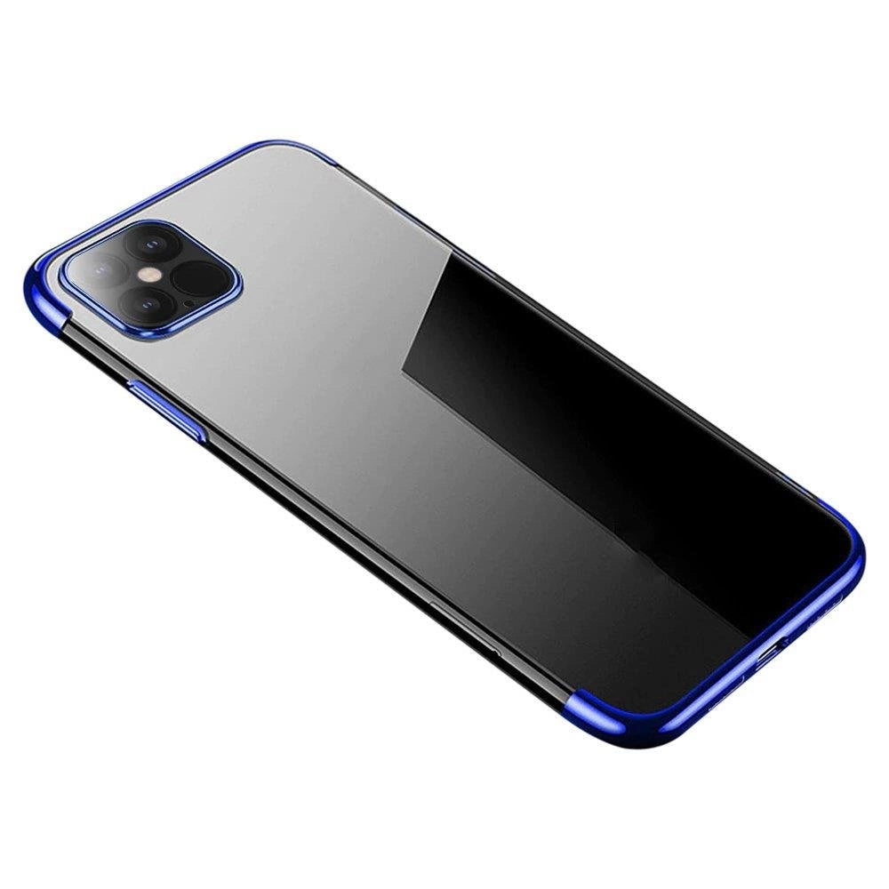 Clear Color Case Gel TPU Elektroplatering ramme Cover til Samsung Galaxy S21 Ultra 5G blå