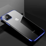 Clear Color Case Gel TPU Elektroplatering ramme Cover til Samsung Galaxy S21 Ultra 5G blå