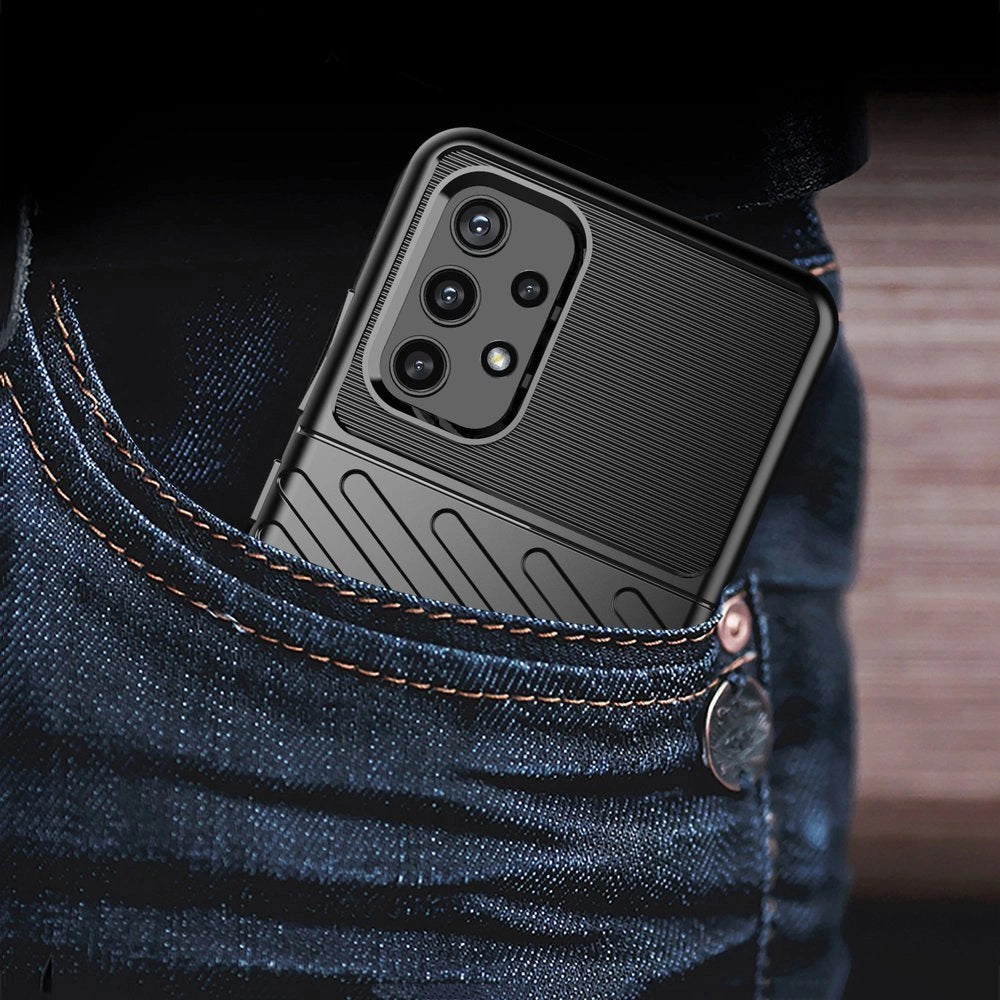 Thunder Case Flexible Tough Rugged Cover TPU Case til Samsung Galaxy A72 4G blå