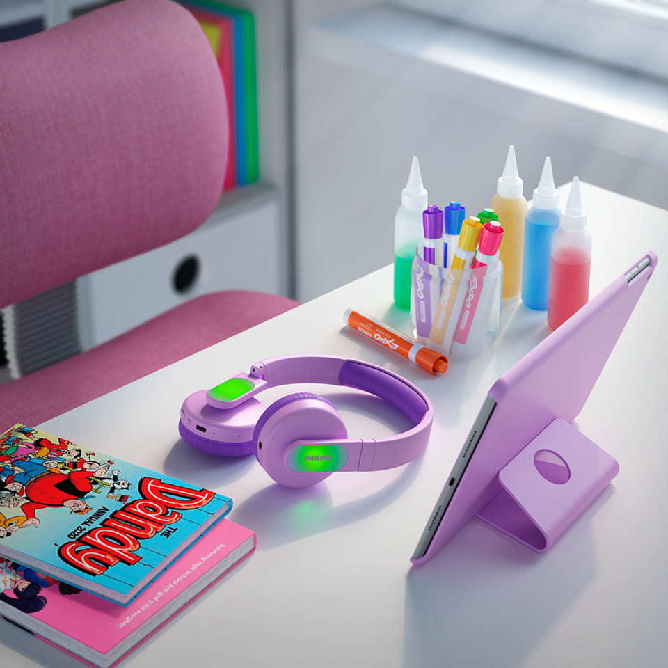 Philips Kids TAK4206PK Trådløs Kabling Hovedtelefoner Pink