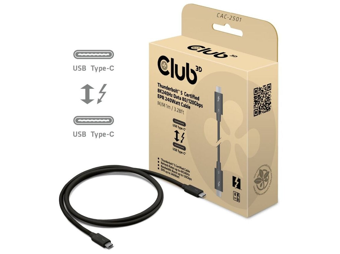 Club 3D CAC-2501 Thunderbolt 5 1m Sort