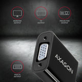 Axagon RVH-VGN videokabel adapter 0,15 m HDMI Type A (Standard) VGA (D-Sub) Sort