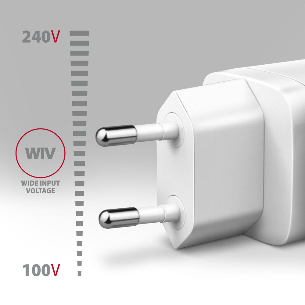 Axagon ACU-PQ30W Ladegerät QC3.0.4.0/AFC/FCP/PPS/Apple+ PD USB-C 30W - weiß - USB Typ C Mobiltelefon, Smartphone, SmartWatch, Tablet, Universel Hvid Vekselstrøm Hurtig opladning Indendørs