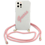 Guess Script Vintage iPhone 12 Pro Max 6.7" Case - Pink