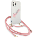 Guess Script Vintage iPhone 12 Pro Max 6.7" Case - Pink