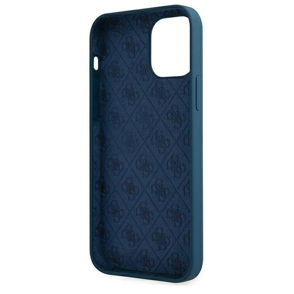 Guess GUHCP12LLSLMGBL iPhone 12 Pro Max 6.7" blå/blå hardcase Metal Logo Script