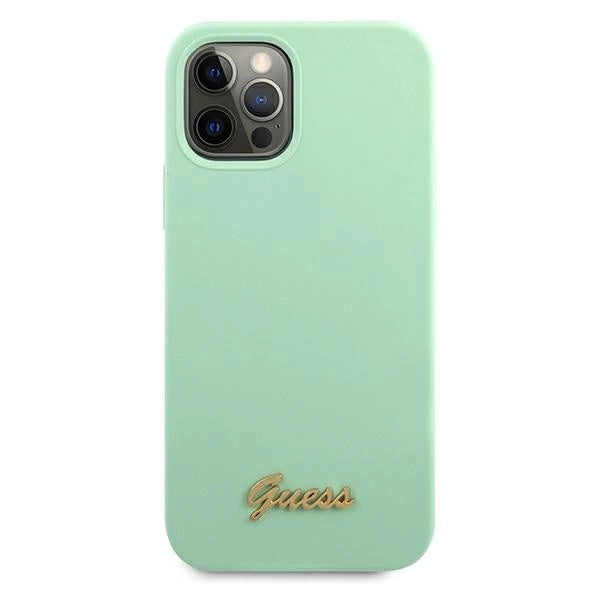 Guess Metal Logo Script Case til iPhone 12 Pro Max 6.7" - Grøn