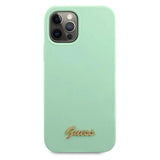 Guess Metal Logo Script Case til iPhone 12 Pro Max 6.7" - Grøn