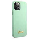 Guess Metal Logo Script Case til iPhone 12 Pro Max 6.7" - Grøn