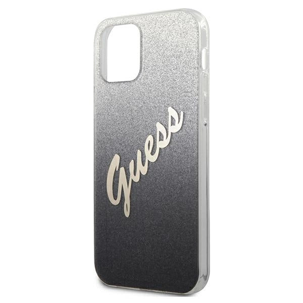 Guess GUHCP12LPCUGLSBK iPhone 12 Pro Max 6.7" sort/sort hardcase Glitter Gradient Script