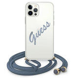Guess GUHCP12MCRTVSBL iPhone 12/12 Pro 6.1" blå/blå hardcase Script Vintage